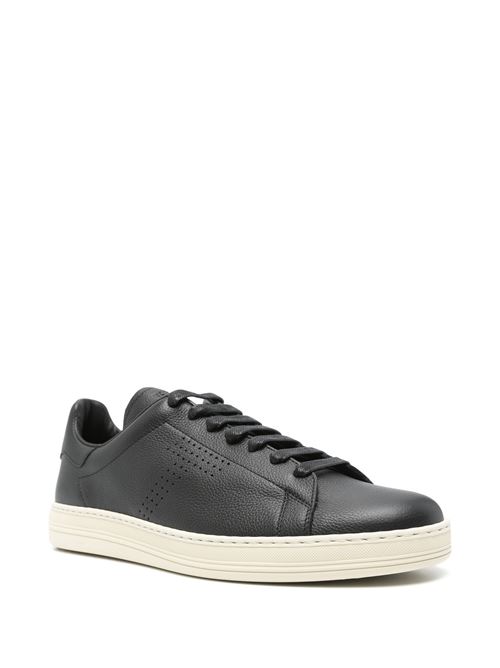 Black front lace-up sneaker TOM FORD | J1507LCL460N3NW02